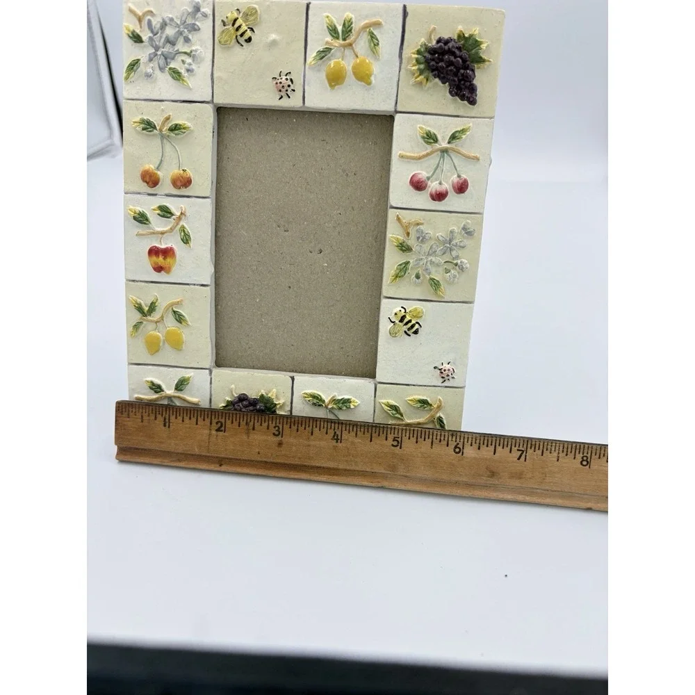 Vintage Fruit Floral Bee Tile Art 6x7 Picture‎ Frame 3x5 Picture No Glass Rd